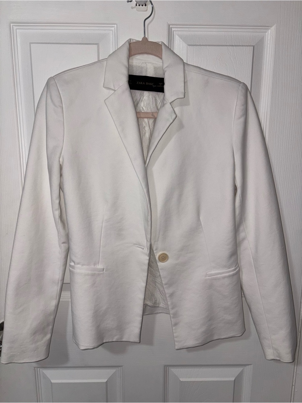 Zara White Single-Button Women's Blazer